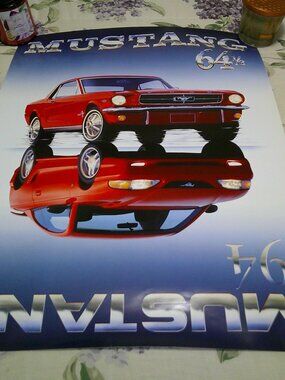 Vtg 1994 / 1964 Ford Mustang 30th Anniversary 2 Posters Red Mustang 18x24” wTube